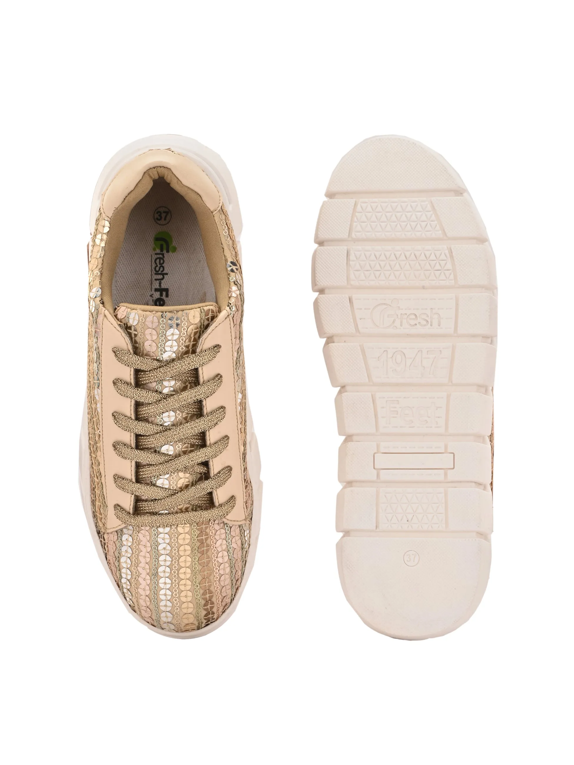Golden Sequence Customized Ethnic Sneakers