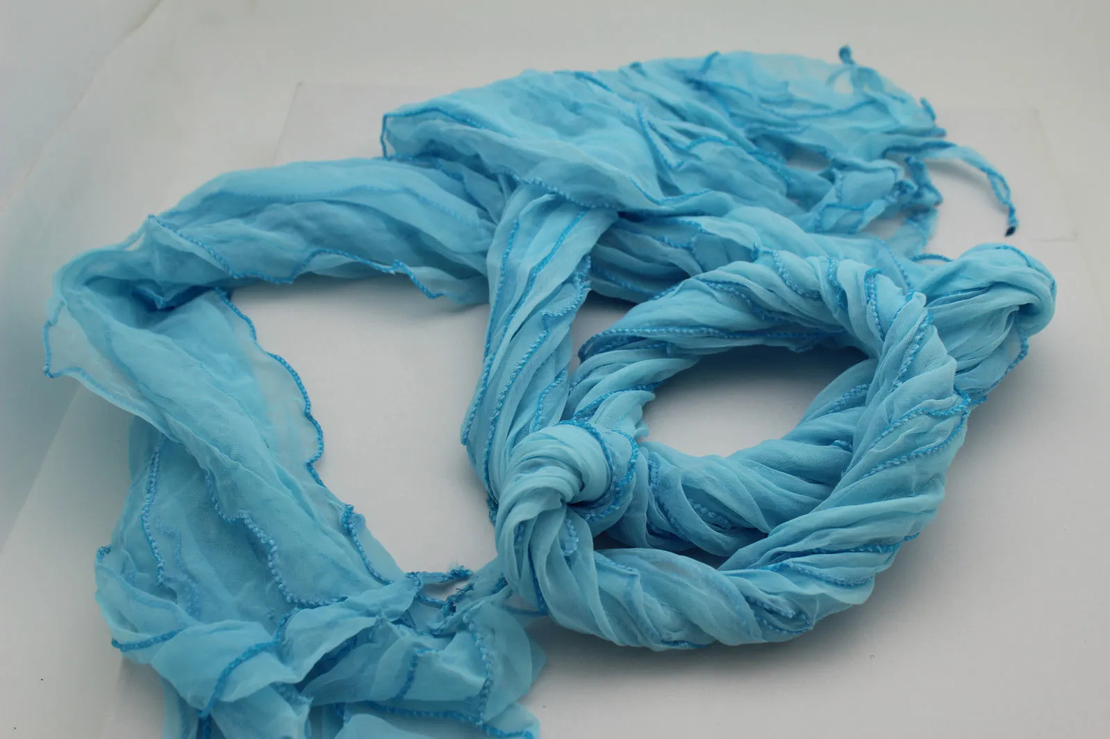 Green Black Purple Blue Long Soft Fabric Scarf Wrap Fancy Neck Tie Dressy