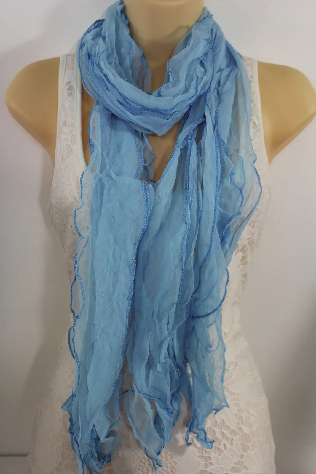 Green Black Purple Blue Long Soft Fabric Scarf Wrap Fancy Neck Tie Dressy