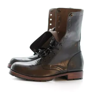 Handmade Lace-Up Full-Grain Leather Casual Ankle Boots