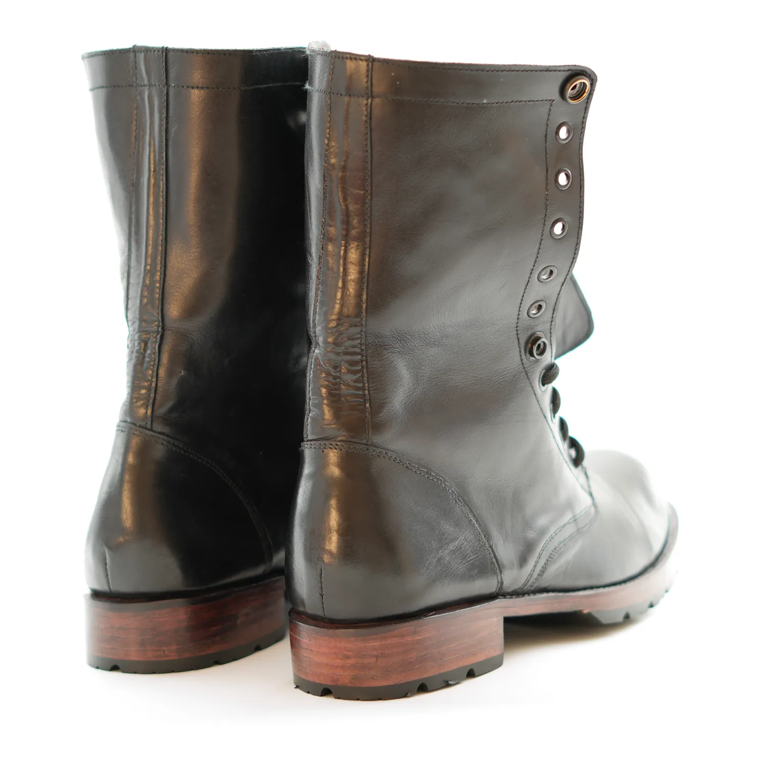 Handmade Lace-Up Full-Grain Leather Casual Ankle Boots