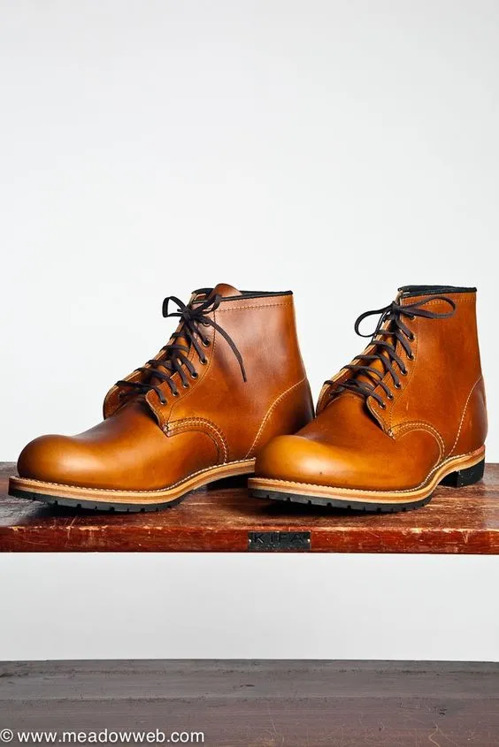 Handmade Tan Leather Ankle Boots for Men