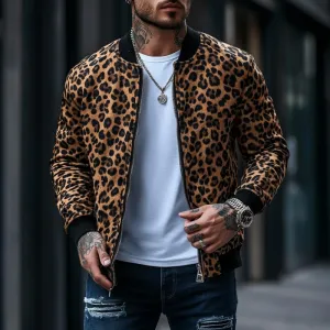 Hawthorne - Men's Basics Leopard Print Bomber Jacket