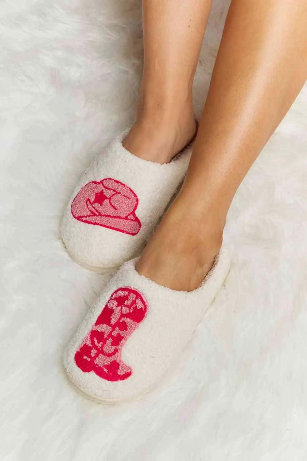 Hazel Blues® |  Melody Printed Plush Slide Slippers