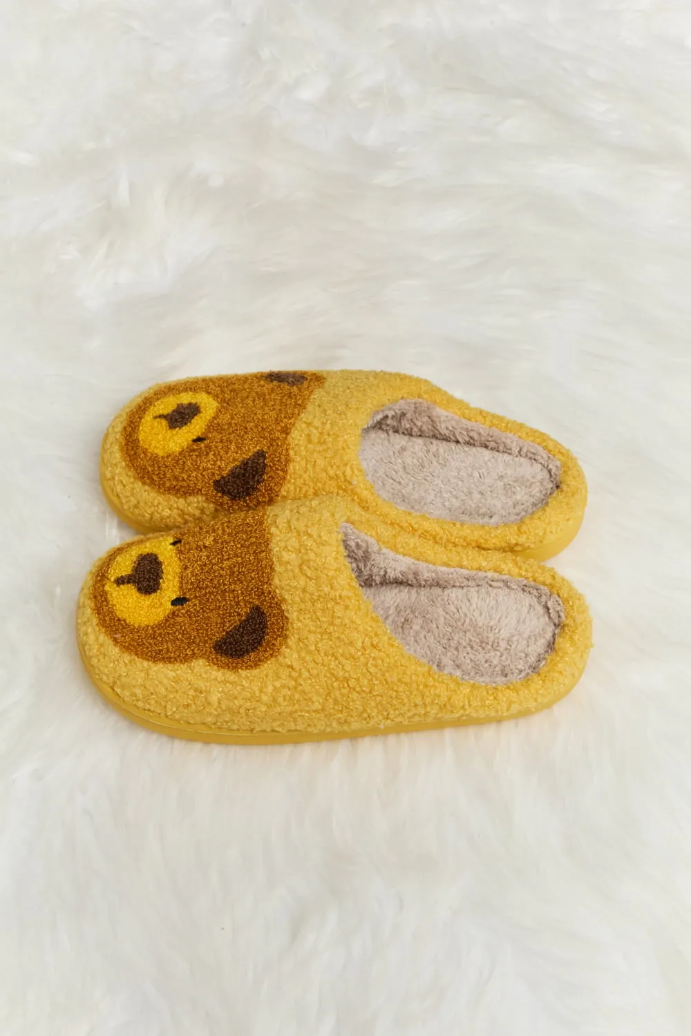 Hazel Blues® |  Melody Teddy Bear Print Plush Slide Slippers