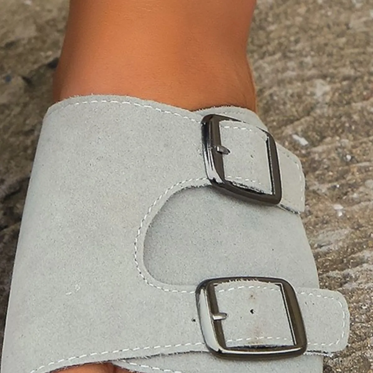 Hazel Blues® |  Metal Buckle Open Toe Sandals
