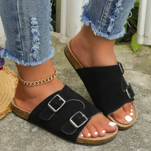 Hazel Blues® |  Metal Buckle Open Toe Sandals