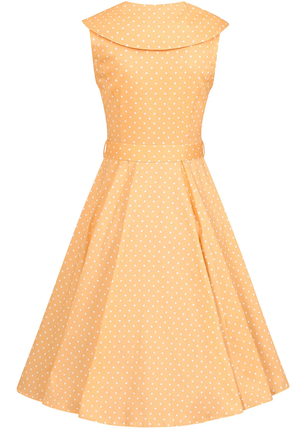 Hearts & Roses Hannah Polkadot 50's Swing Dress Light Orange