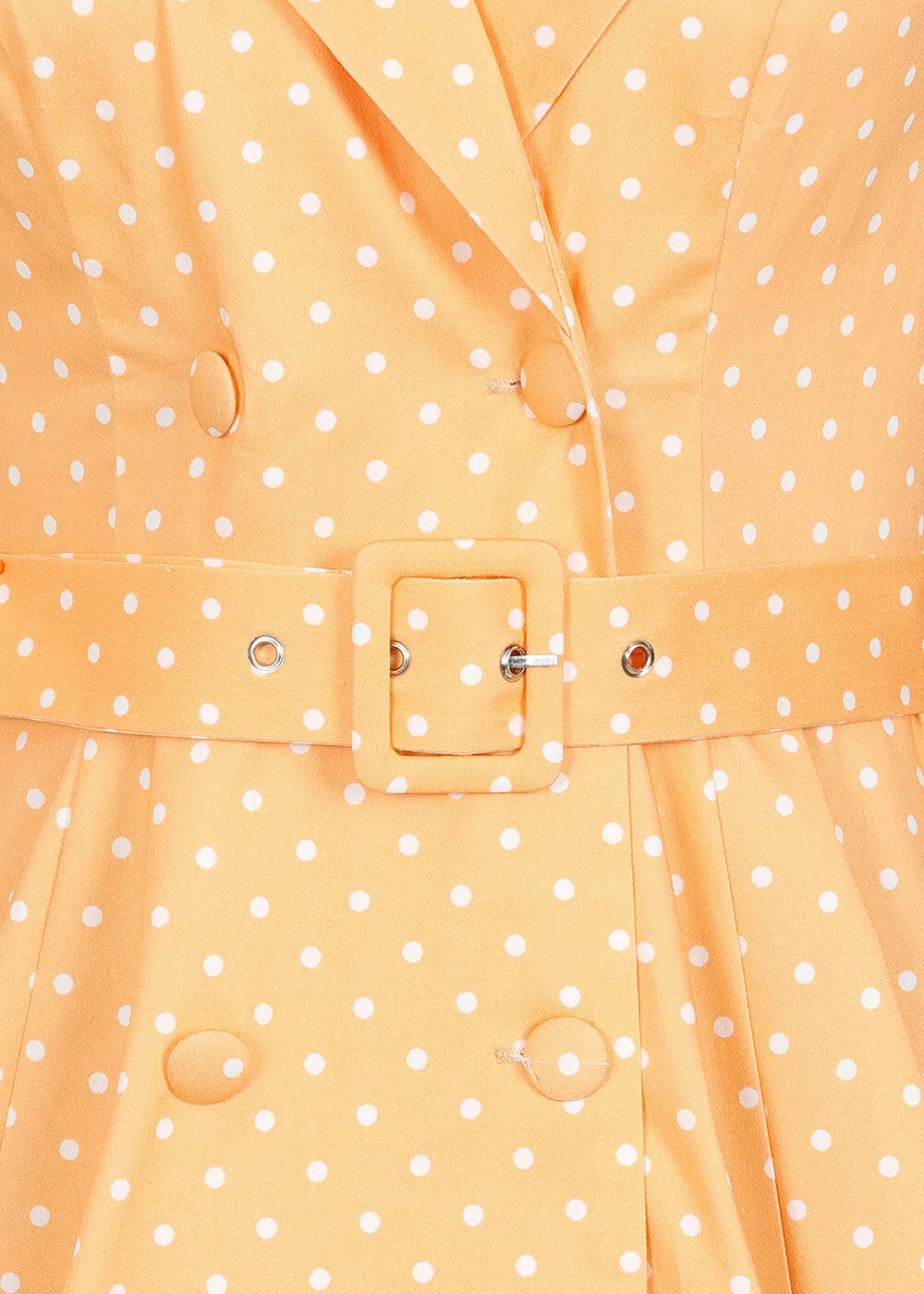 Hearts & Roses Hannah Polkadot 50's Swing Dress Light Orange