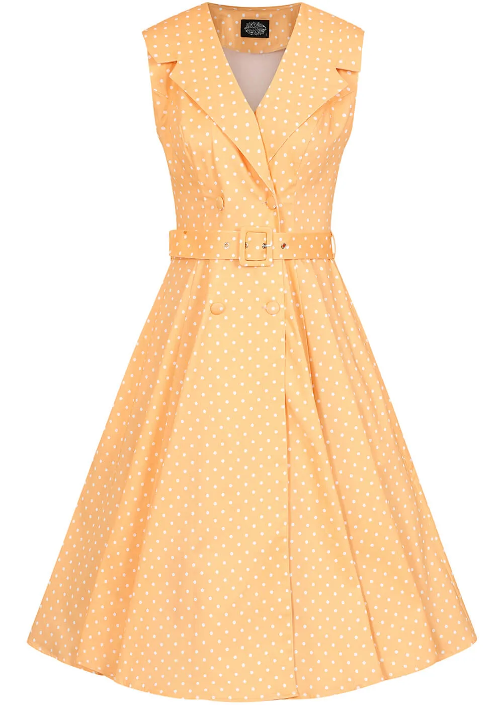 Hearts & Roses Hannah Polkadot 50's Swing Dress Light Orange