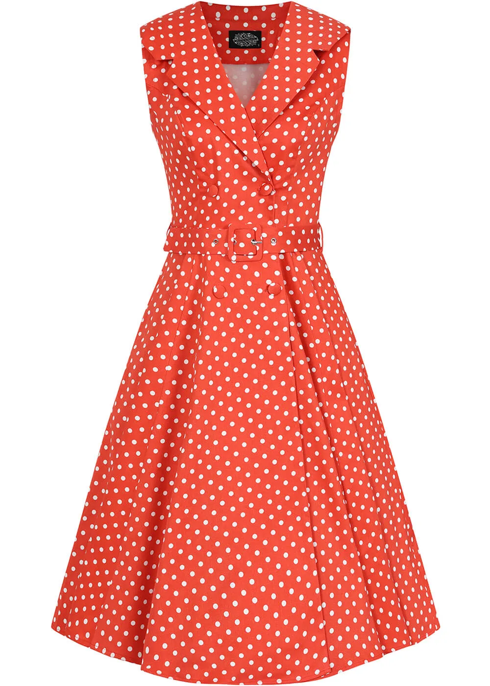 Hearts & Roses Hannah Polkadot 50's Swing Dress Red