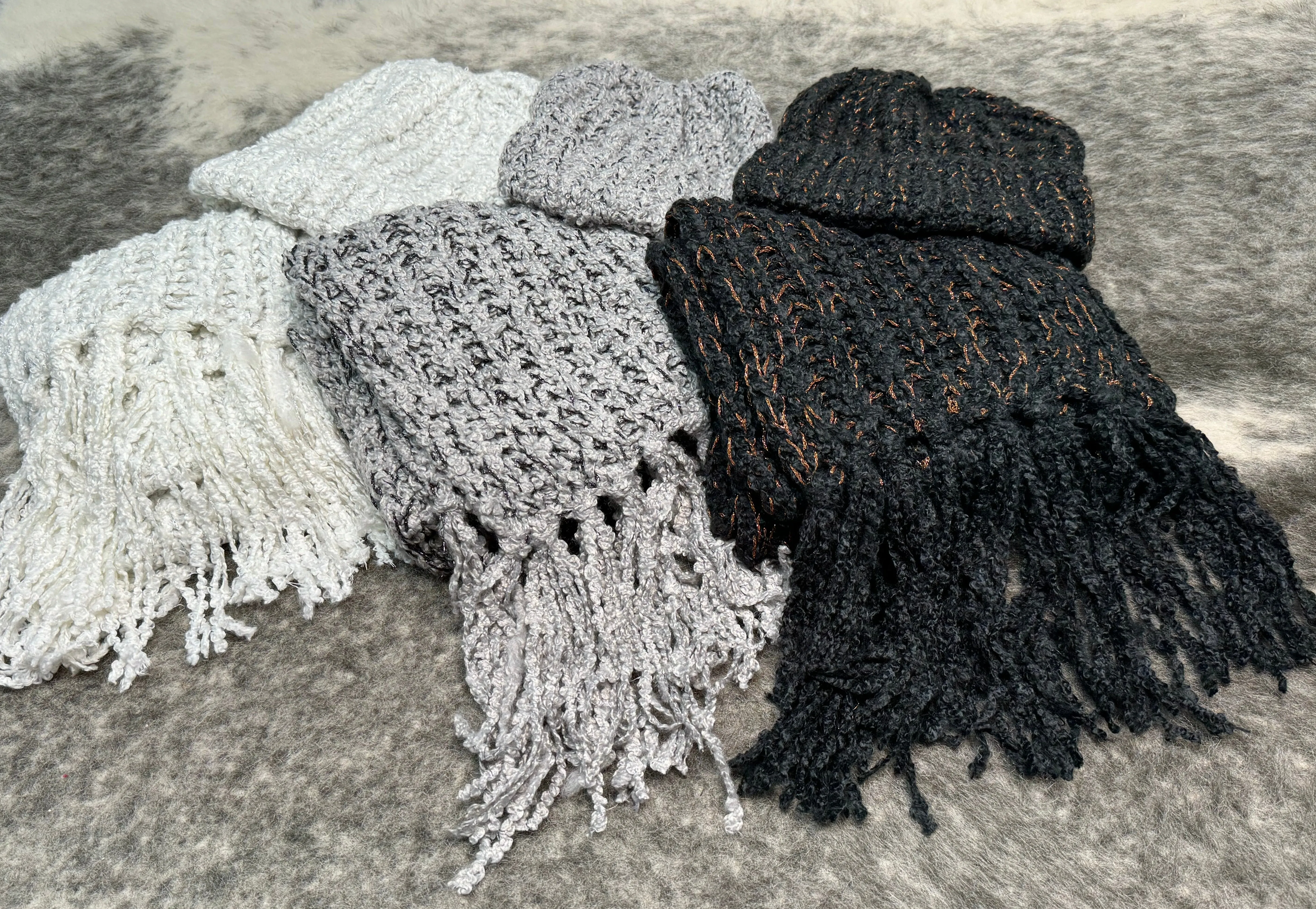 Heather Gray Scarf and Hat Set