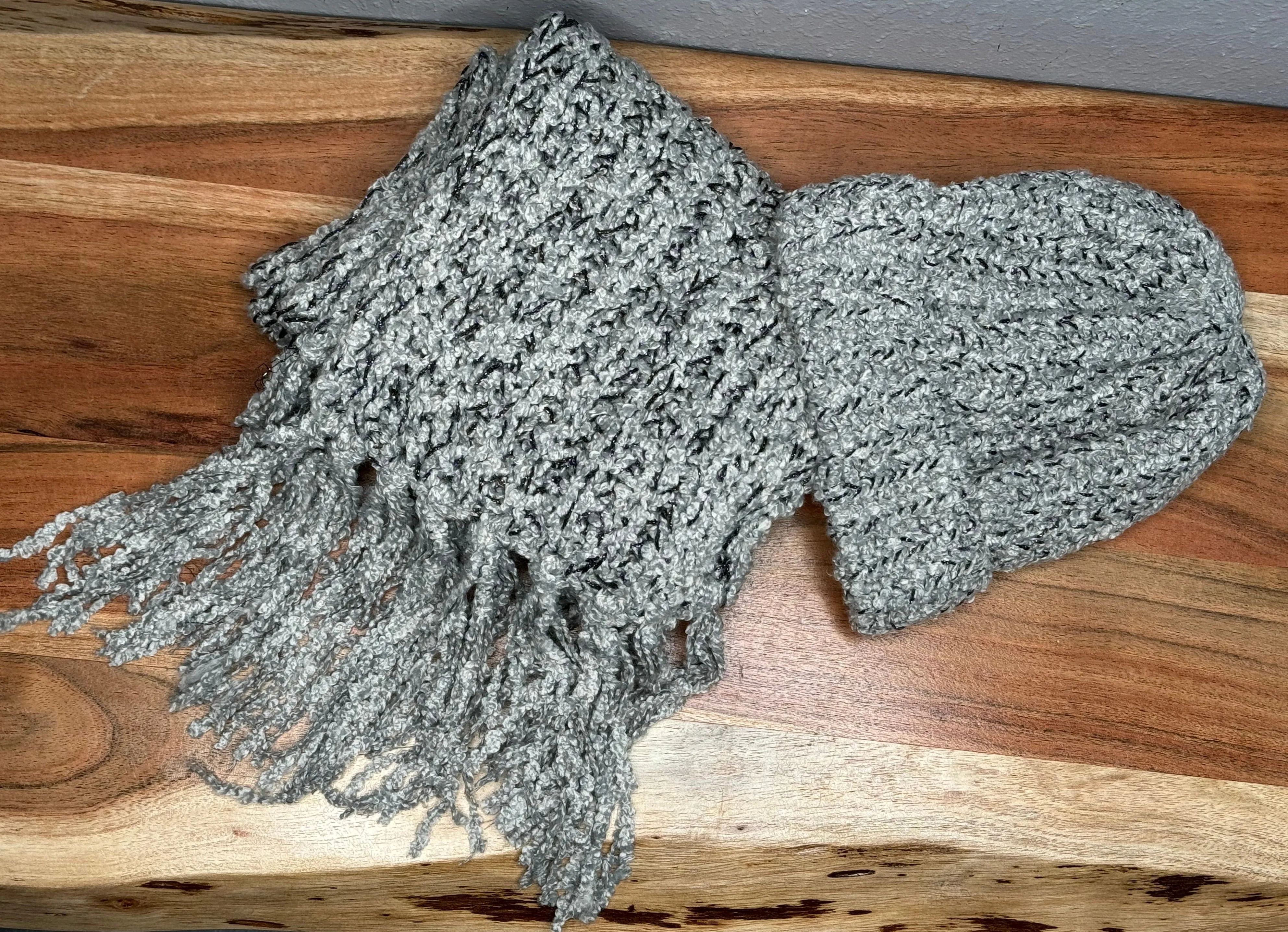 Heather Gray Scarf and Hat Set