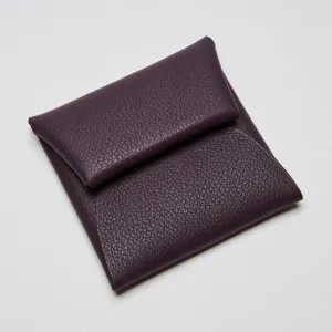 Hermes Calvi Purple Leather Coin Purse