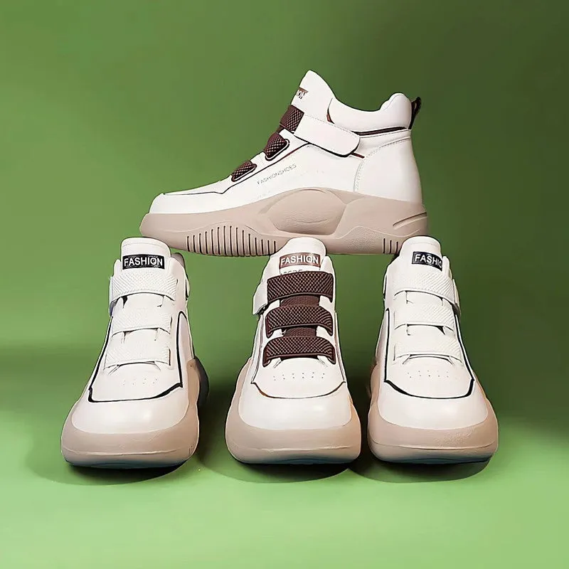 High Top White Sport Shoes Casual Ankle Boots