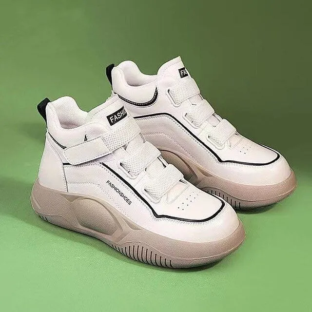 High Top White Sport Shoes Casual Ankle Boots