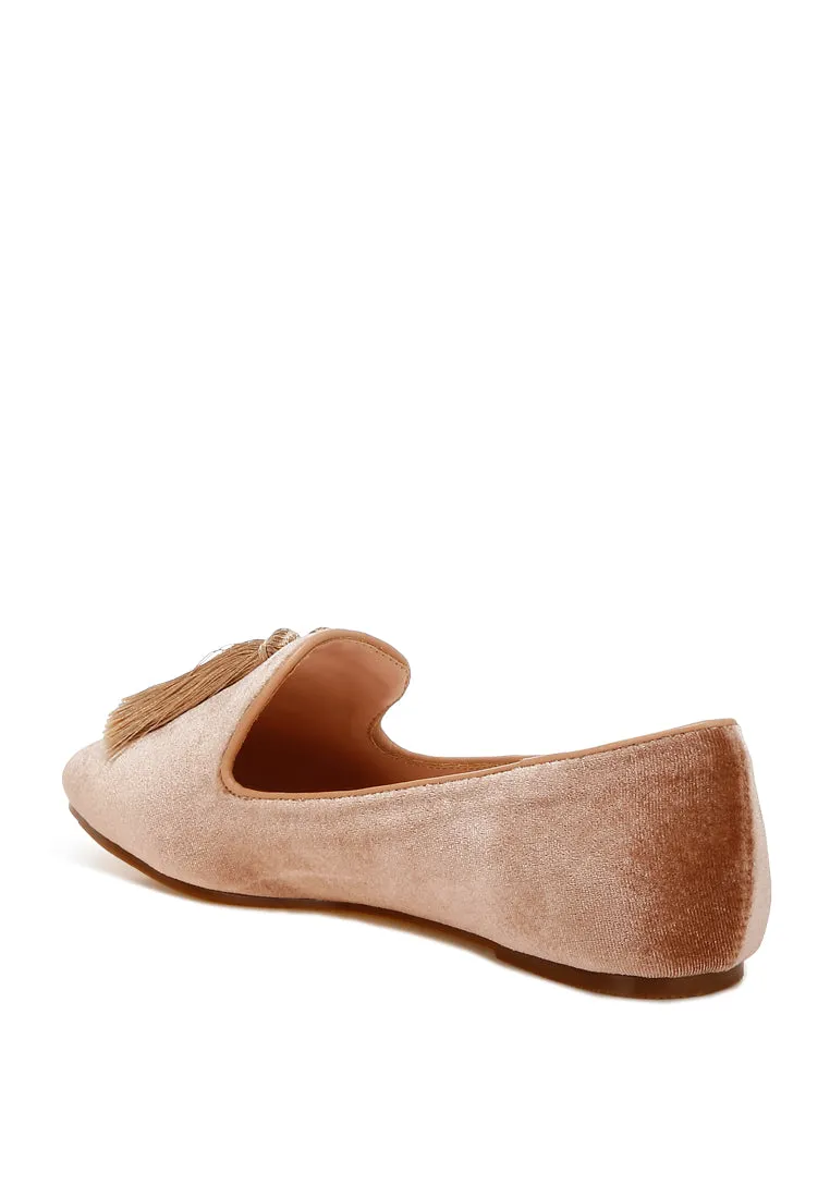 Iconic Tassel Detail Velvet Loafers By RUW