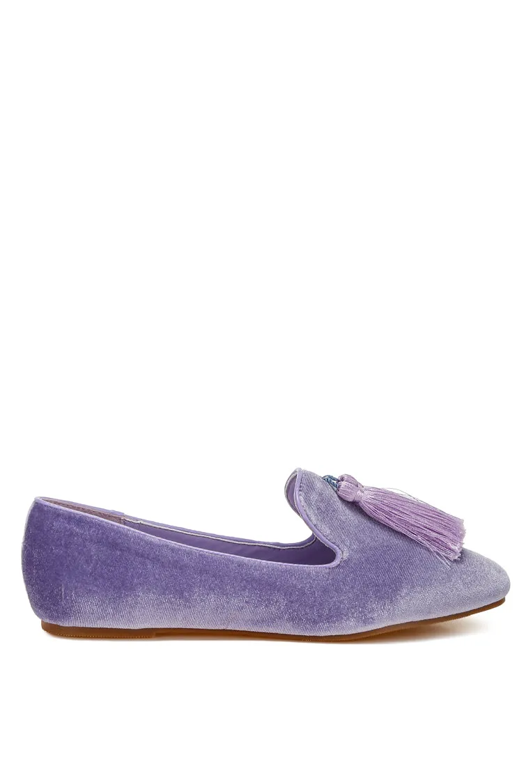 Iconic Tassel Detail Velvet Loafers By RUW