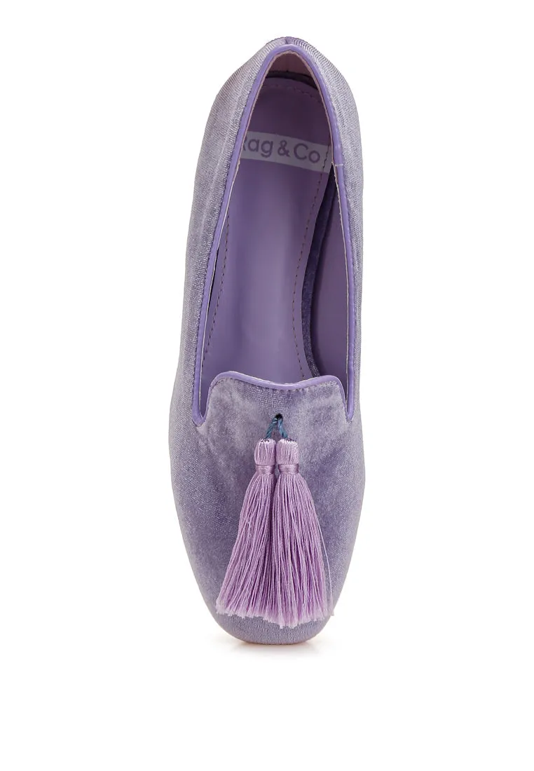 Iconic Tassel Detail Velvet Loafers By RUW