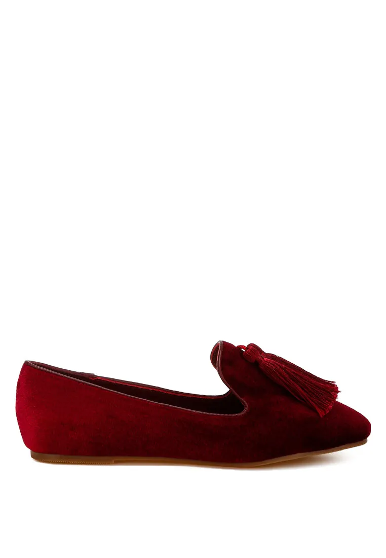 Iconic Tassel Detail Velvet Loafers By RUW