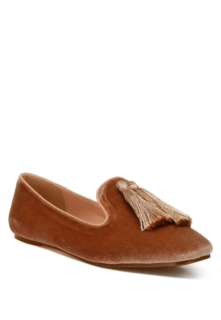 Iconic Tassel Detail Velvet Loafers By RUW