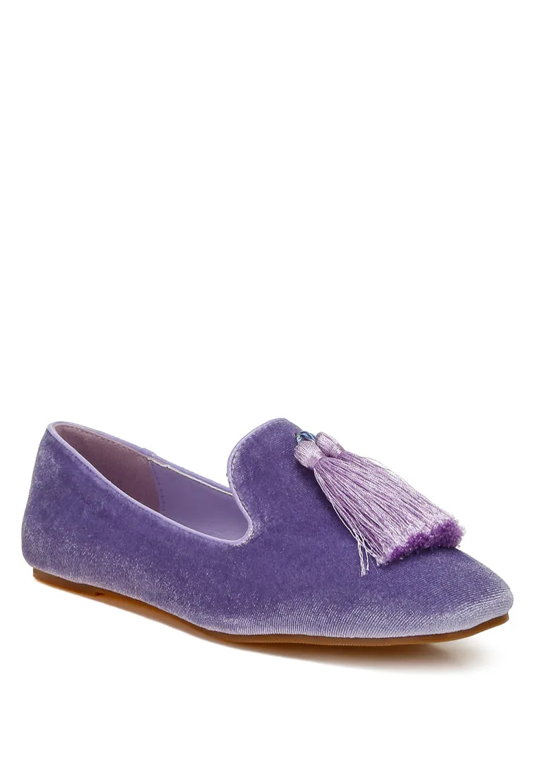 Iconic Tassel Detail Velvet Loafers By RUW