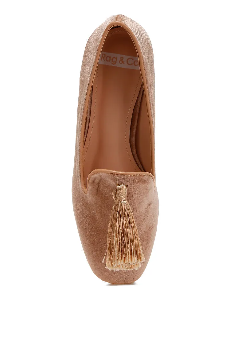 Iconic Tassel Detail Velvet Loafers By RUW