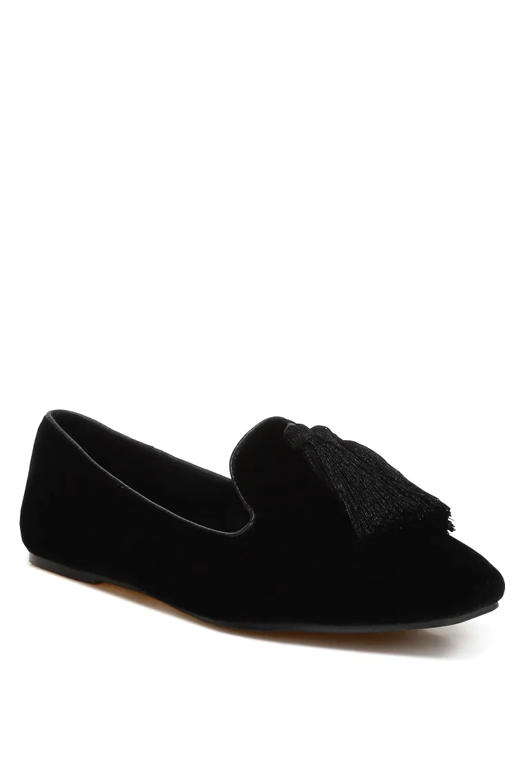 Iconic Tassel Detail Velvet Loafers By RUW