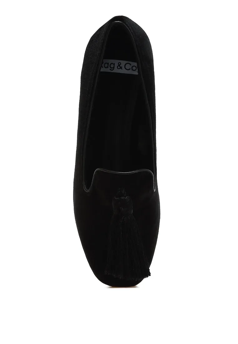 Iconic Tassel Detail Velvet Loafers By RUW