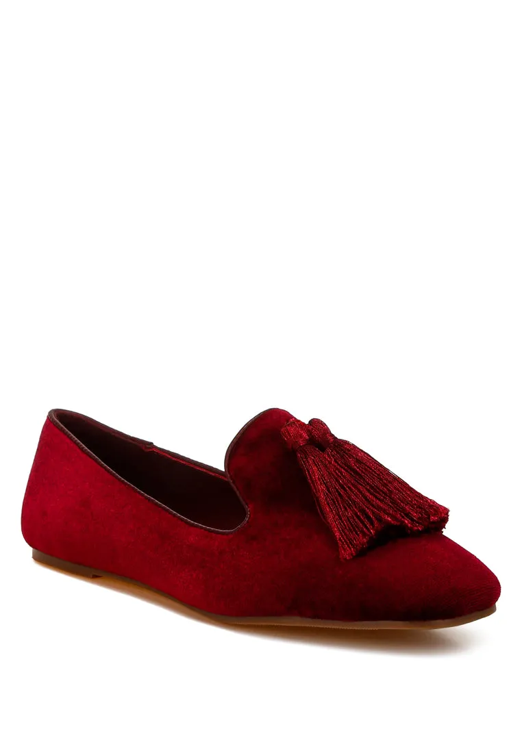 Iconic Tassel Detail Velvet Loafers By RUW