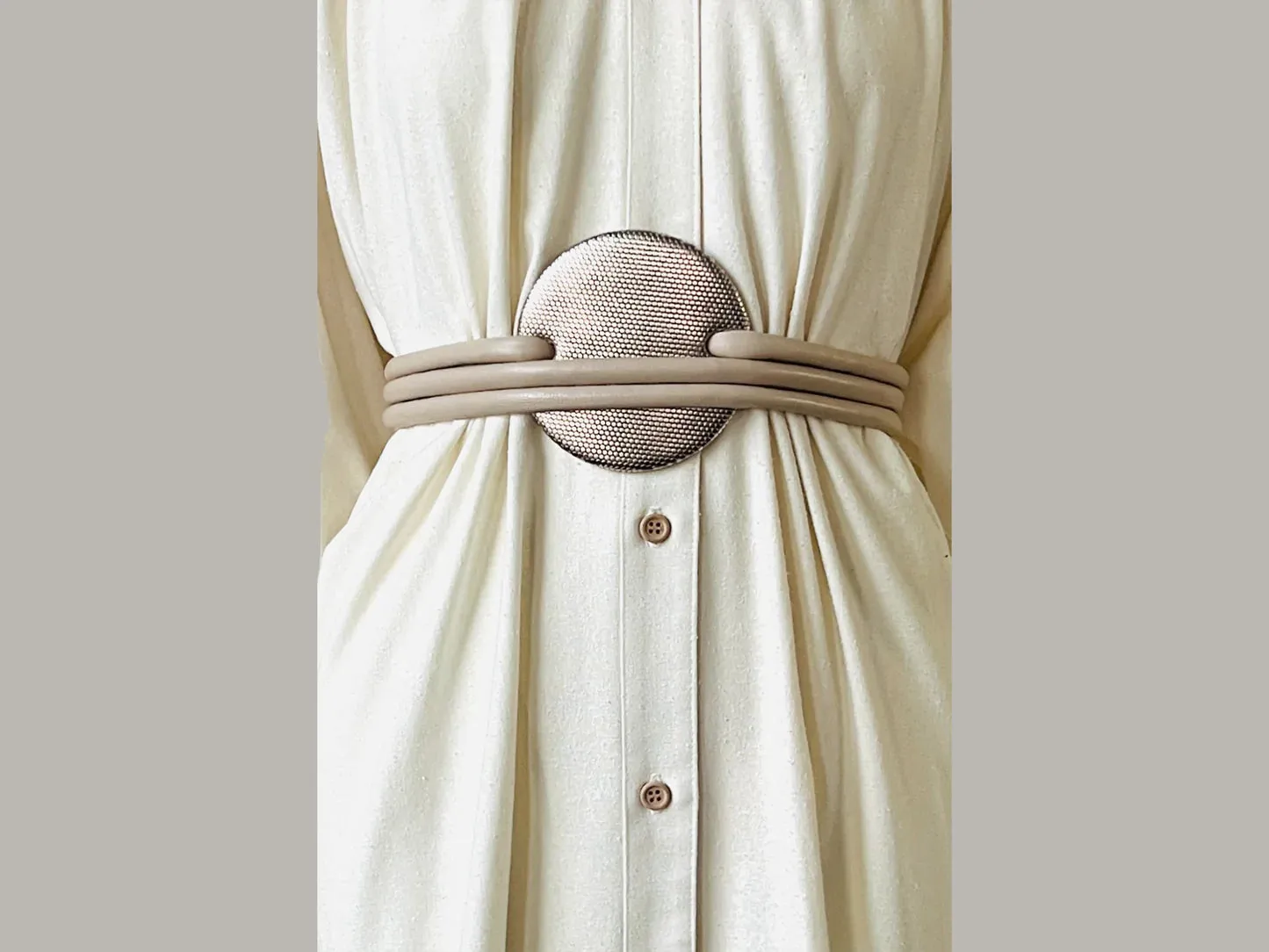 Infinite Full Moon Belt in Mocha Silver Moondust Nubuck