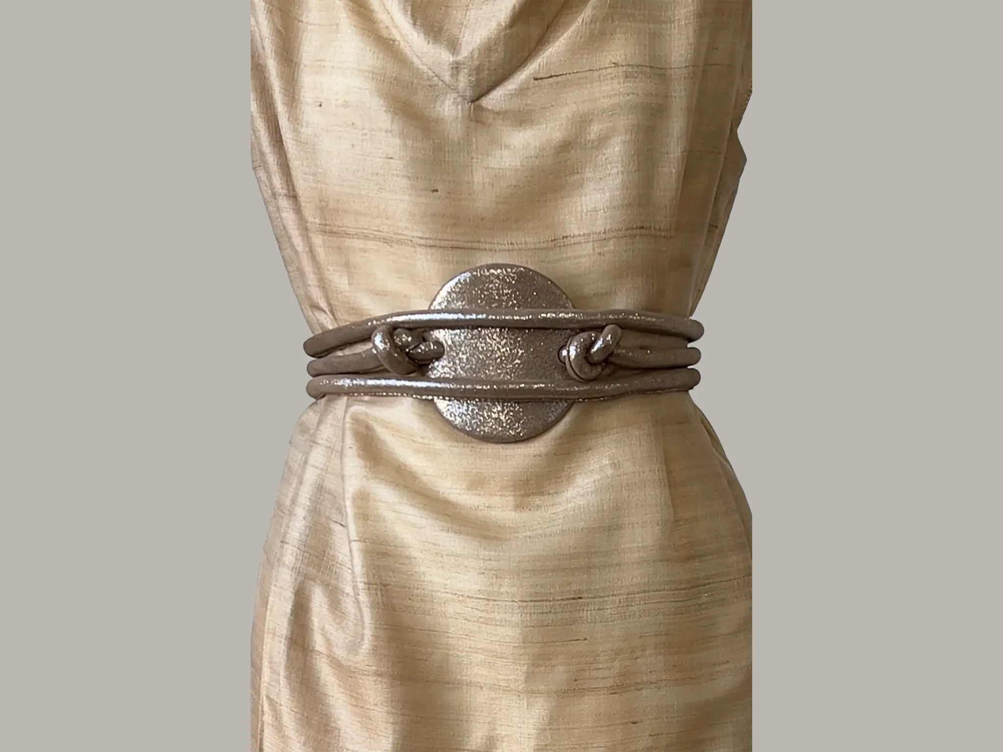 Infinite Full Moon Belt in Mocha Silver Moondust Nubuck