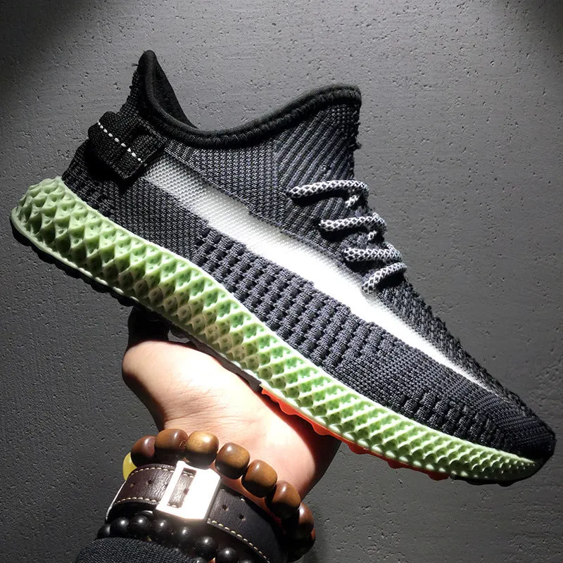 INS hip hop Spring Summer Fashion Fly Weave Sneakers Lighted Breathable Men Casual Shoes Jogging Tenis Masculino Sneaker