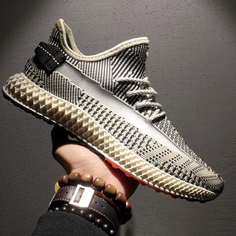 INS hip hop Spring Summer Fashion Fly Weave Sneakers Lighted Breathable Men Casual Shoes Jogging Tenis Masculino Sneaker
