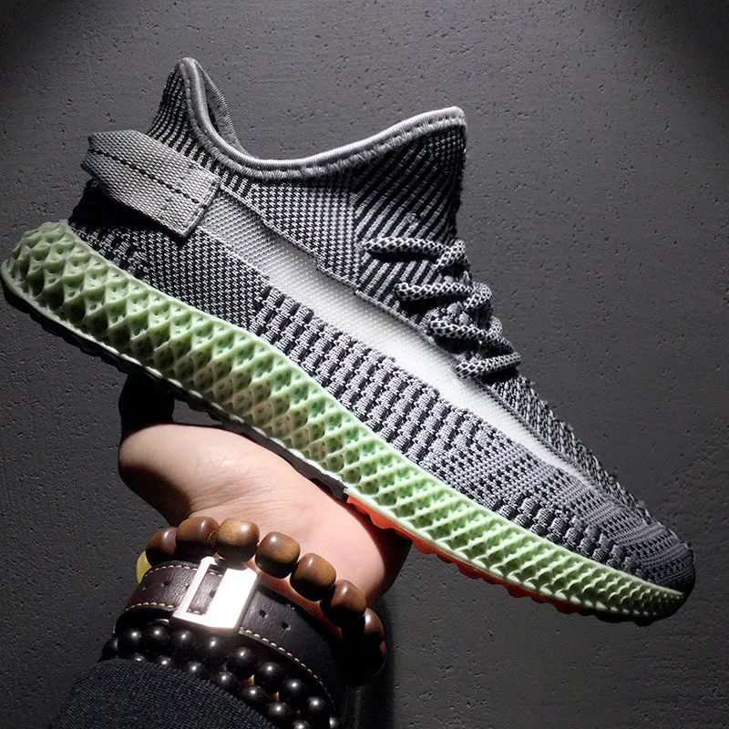 INS hip hop Spring Summer Fashion Fly Weave Sneakers Lighted Breathable Men Casual Shoes Jogging Tenis Masculino Sneaker
