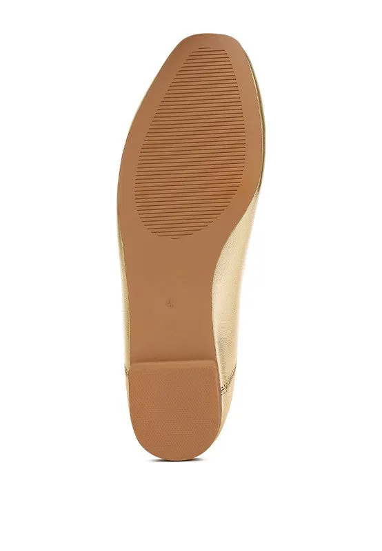 Ipara Metallic Ballerinas - Bow Detail, Gold and Silver, Cushioned Comfort