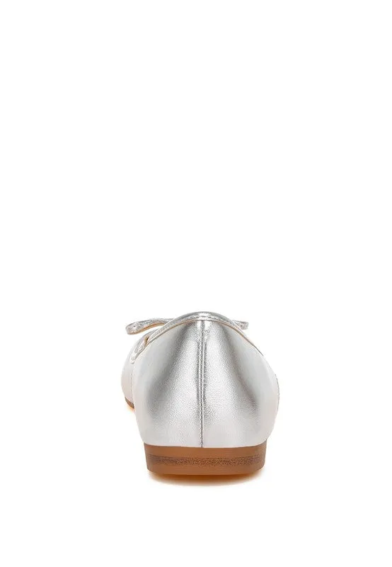 Ipara Metallic Ballerinas - Bow Detail, Gold and Silver, Cushioned Comfort
