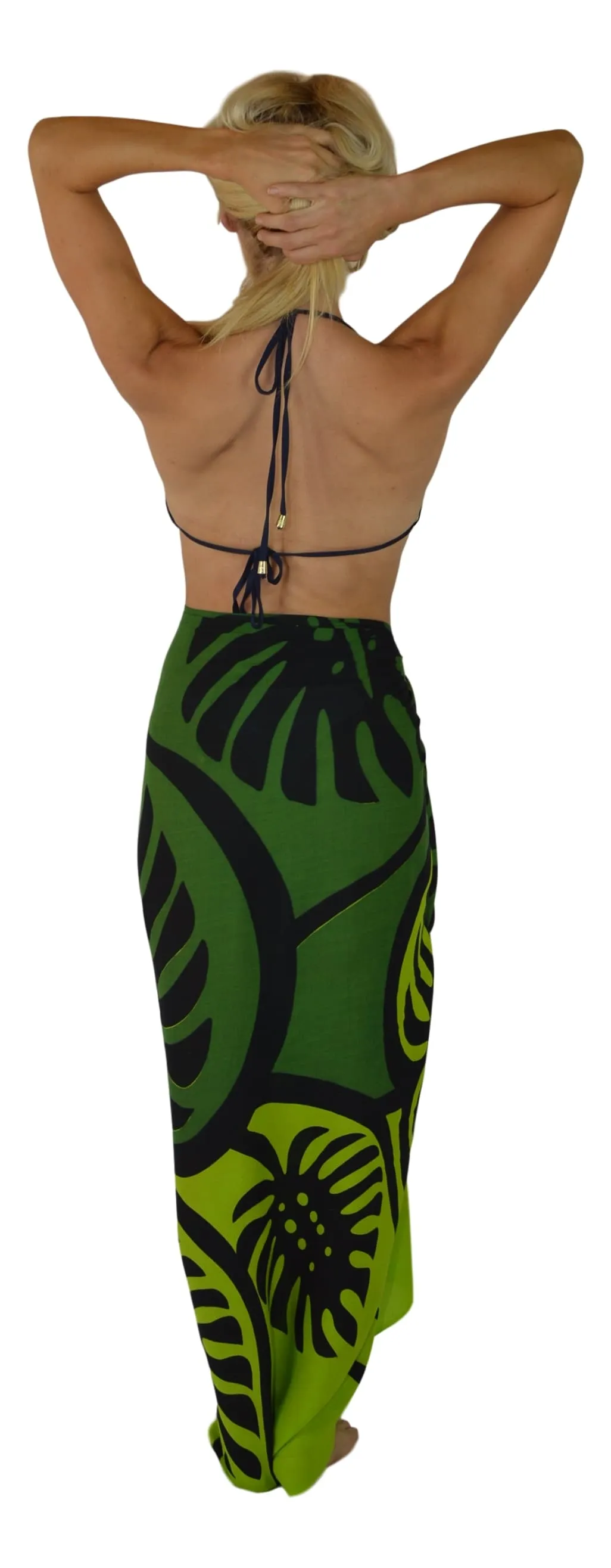 Island Style - Bold Monstera Sarong - Full - Dk Green / Green