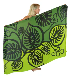 Island Style - Bold Monstera Sarong - Full - Dk Green / Green