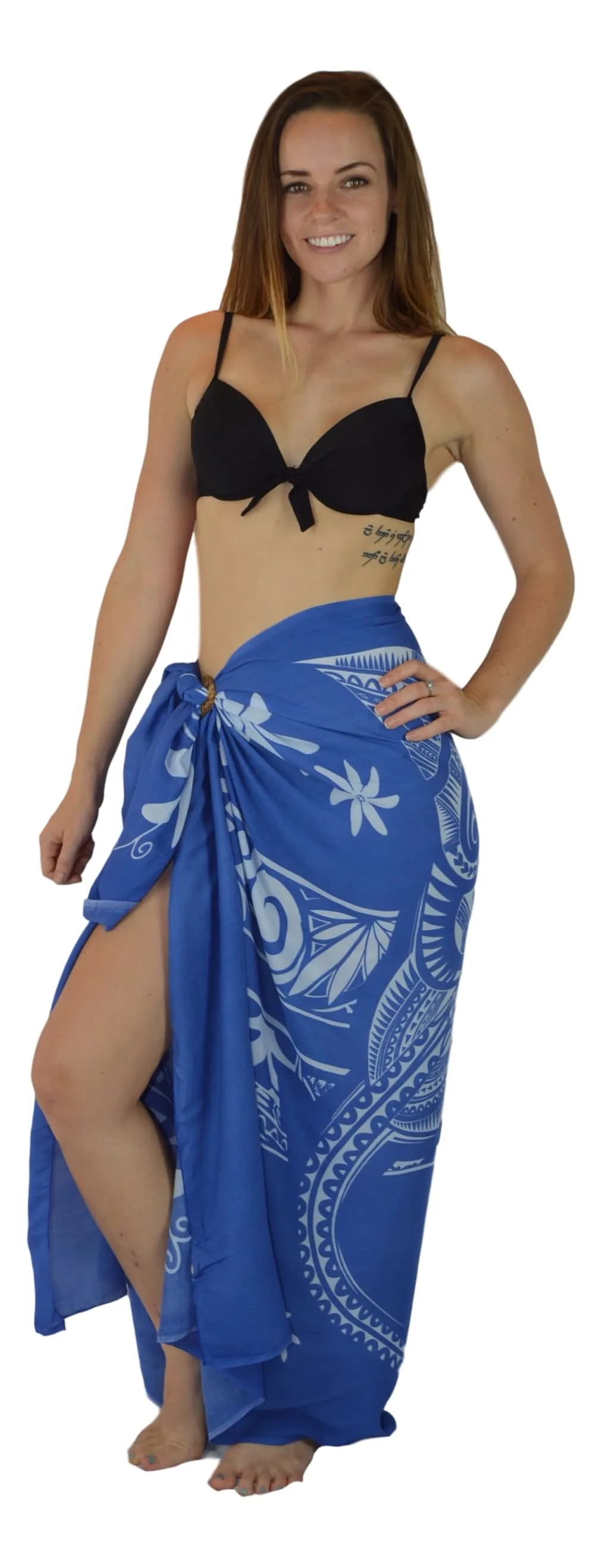 Island Style - Manta Tiare Sarong - Full - Blue / White