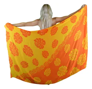 Island Style - Monstera Sarong - Dk Orange / Lt Orange - Full
