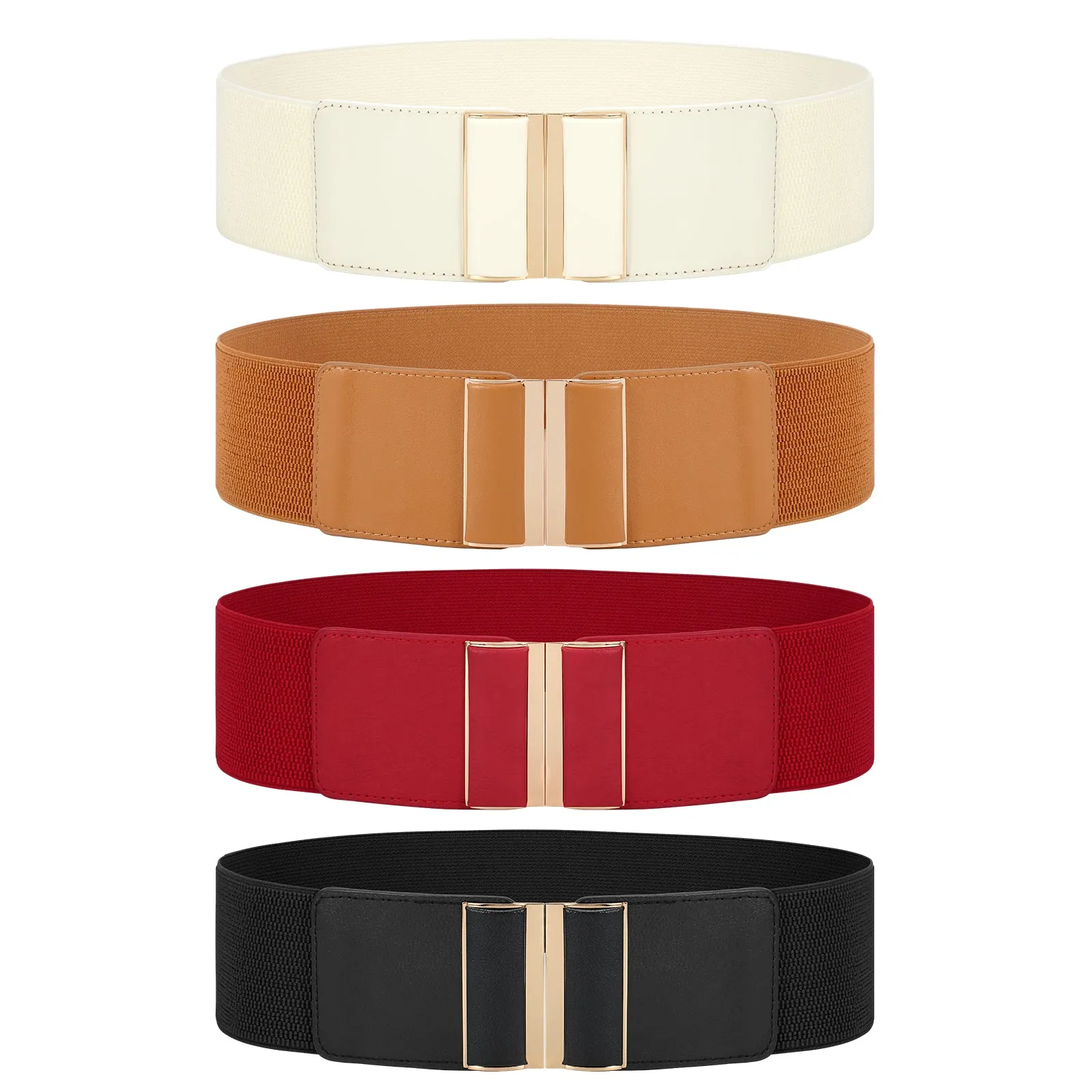 JASGOOD Wide Elastic Stretch Waist Belts for Women Vintage Cinch Dress Belts