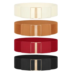 JASGOOD Wide Elastic Stretch Waist Belts for Women Vintage Cinch Dress Belts