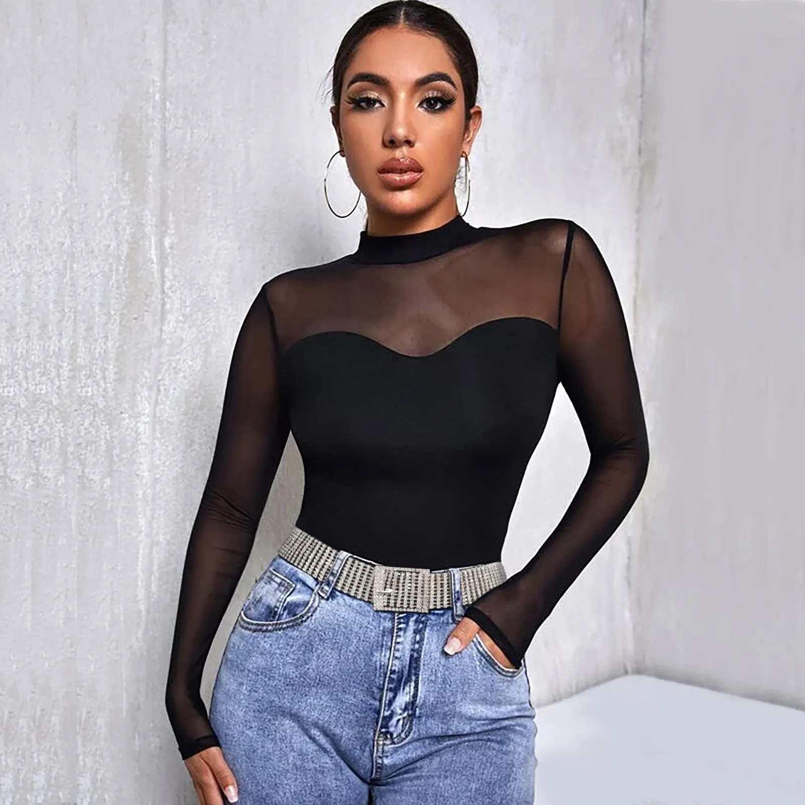 JASGOOD Women Crystal Rhinestone Shiny Waist Belt Sparkle Waistband Waist Chain for Party Club,A-Silver,Suit for Pants Size Below 41 Inches