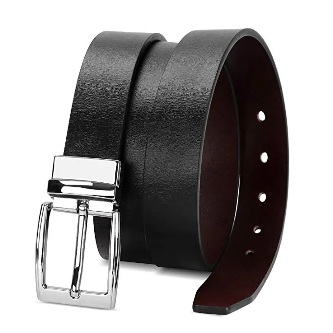 JASGOOD Women Leather Reversible Belt, Ladies Belt for Jeans with Rotated Buckle with Nice Gift Box