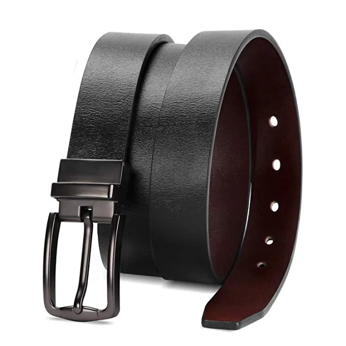 JASGOOD Women Leather Reversible Belt, Ladies Belt for Jeans with Rotated Buckle with Nice Gift Box