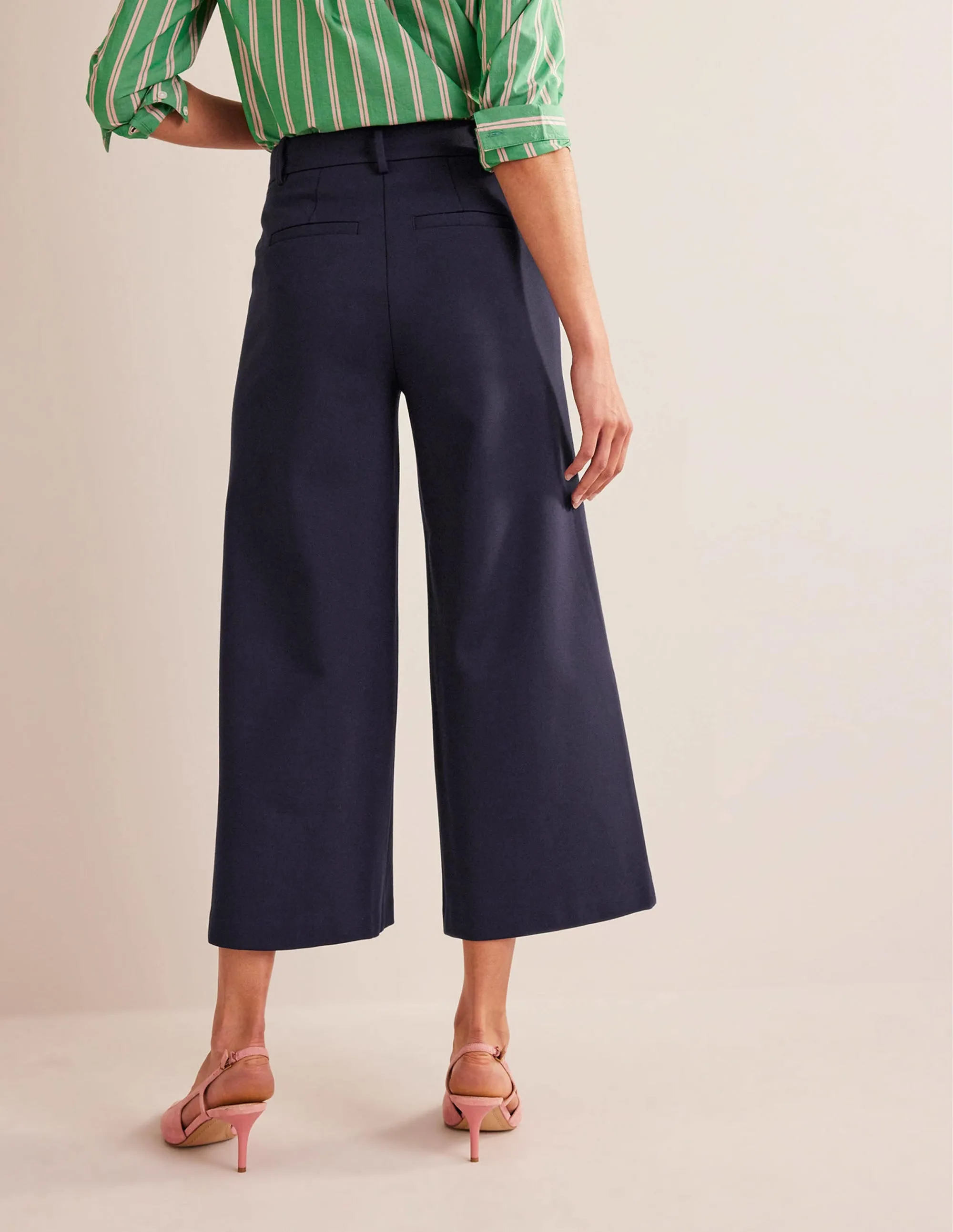 Jersey-Culotte mit weitem Bein-Marineblau
