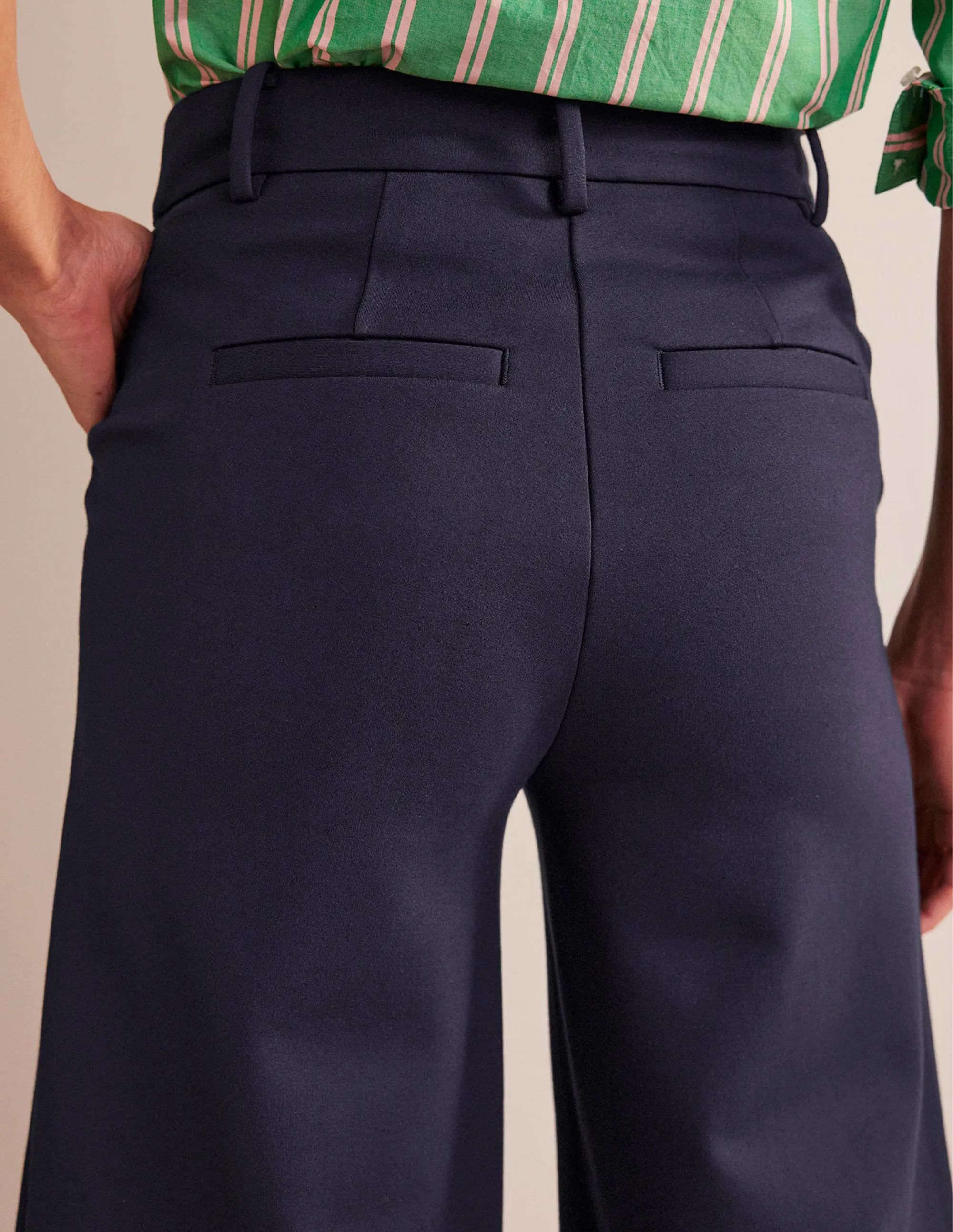 Jersey-Culotte mit weitem Bein-Marineblau
