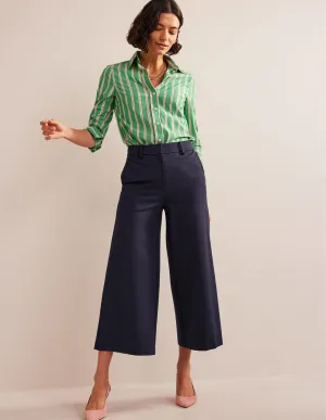 Jersey-Culotte mit weitem Bein-Marineblau