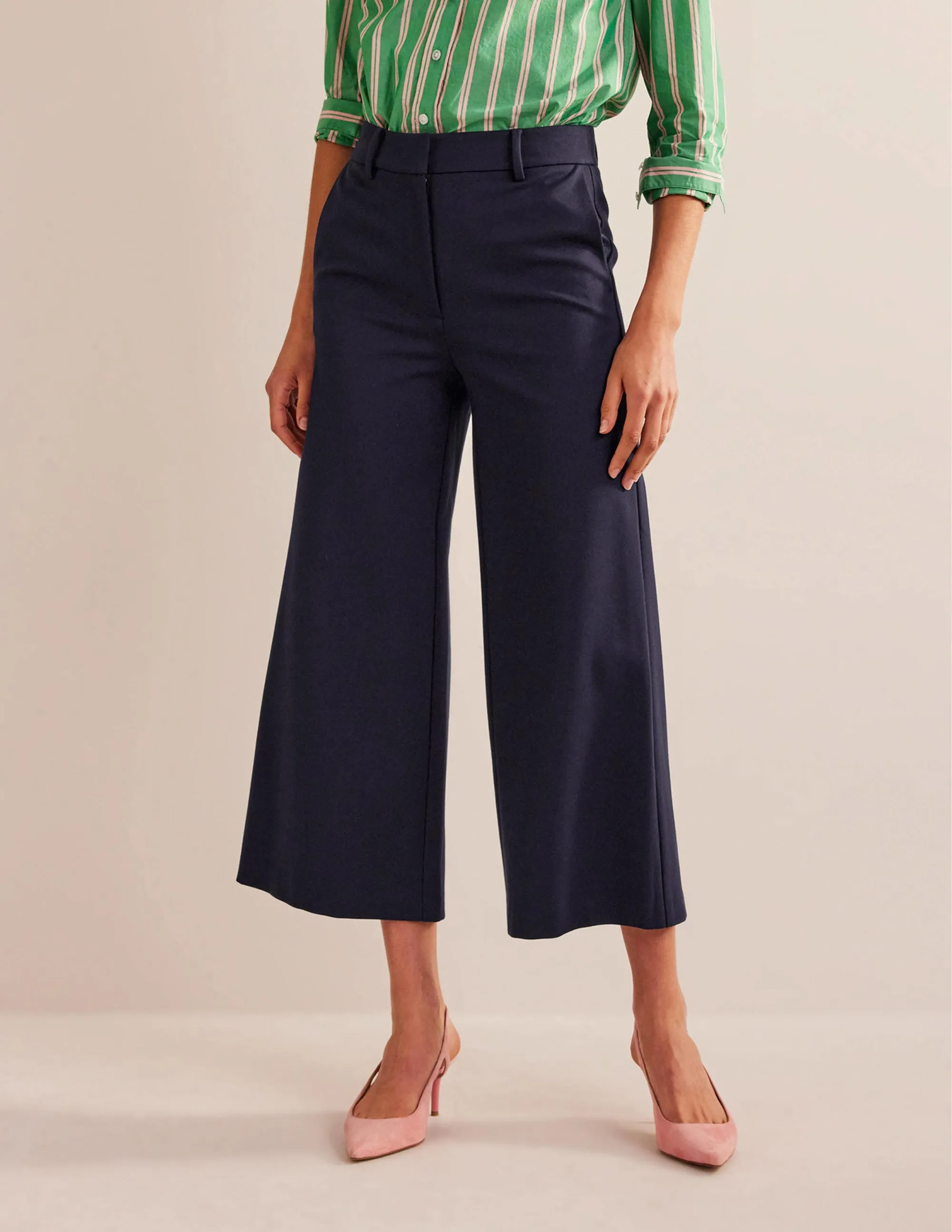 Jersey-Culotte mit weitem Bein-Marineblau